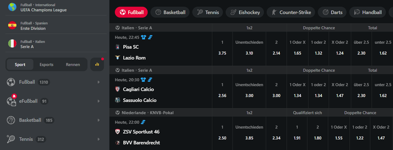 Jettbet Sportwetten 2026 – Fußball, eSports und Live-Wetten mit aktuellen Quoten für Deutschland
